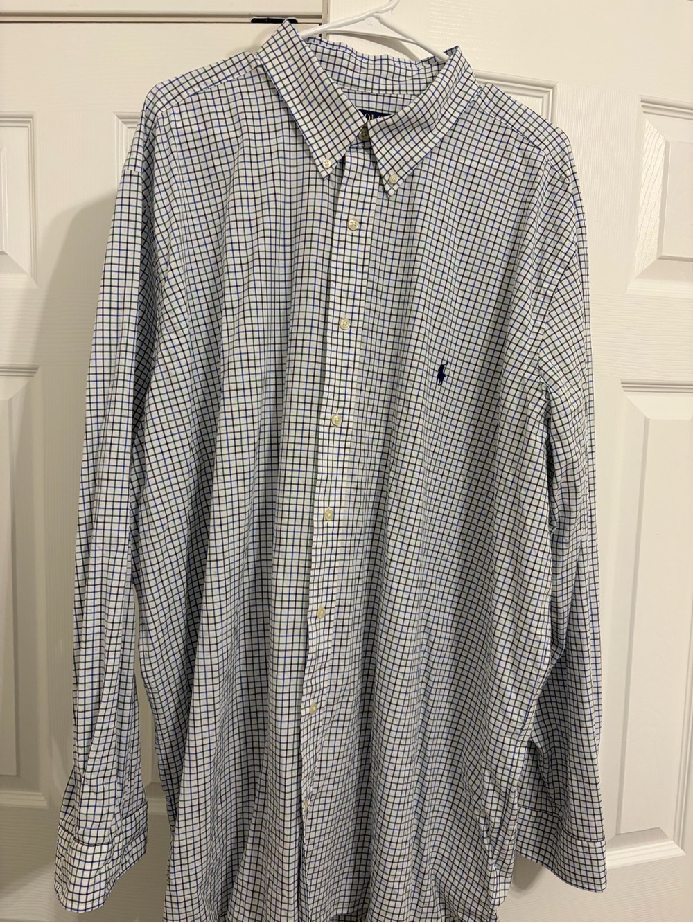 Polo by Ralph Lauren Blue & White Check Button-Down Dress Shirt